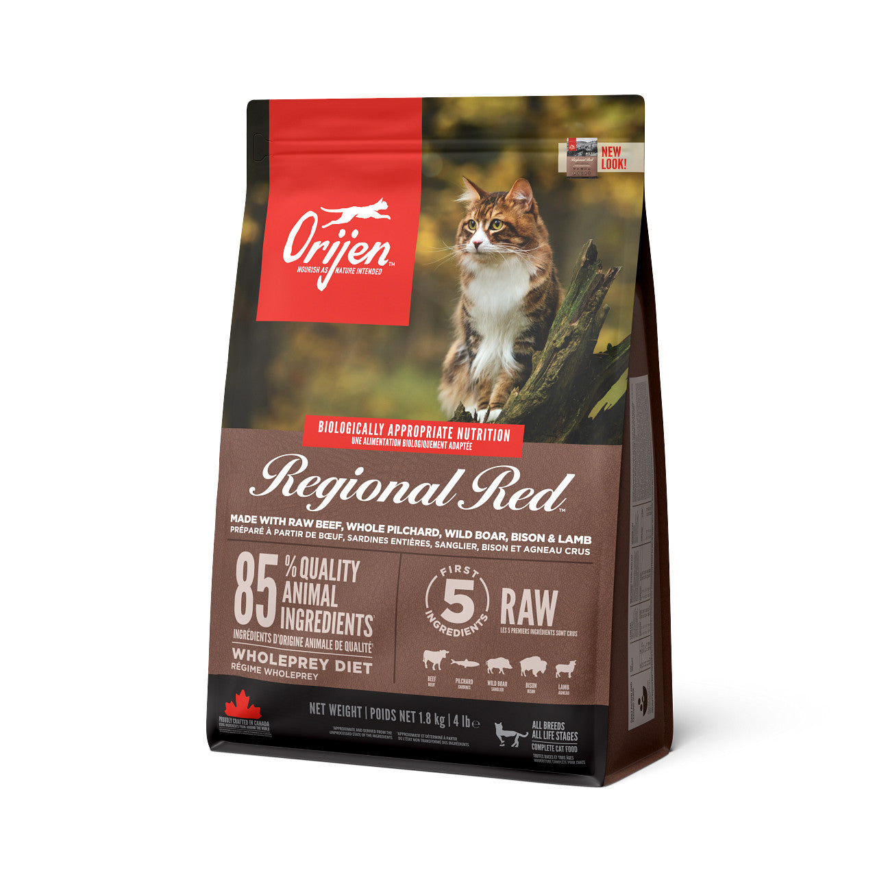 ORIJEN- REGIONAL RED croquettes complètes pour chats 1.8kg